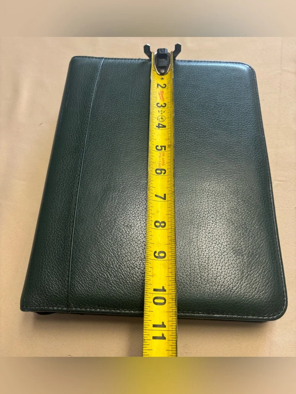 Franklin Quest Covey Classic Zip Planner GREEN Top Grain Verona Leather 7 Ring